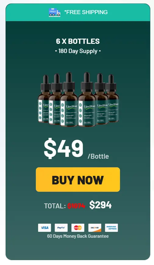 LipoWave supplement 6 bottles best value package
